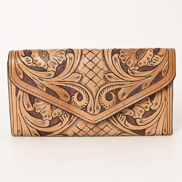 OHLAY WALLET Hand Tooled Genuine Leather women bag western handbag purse